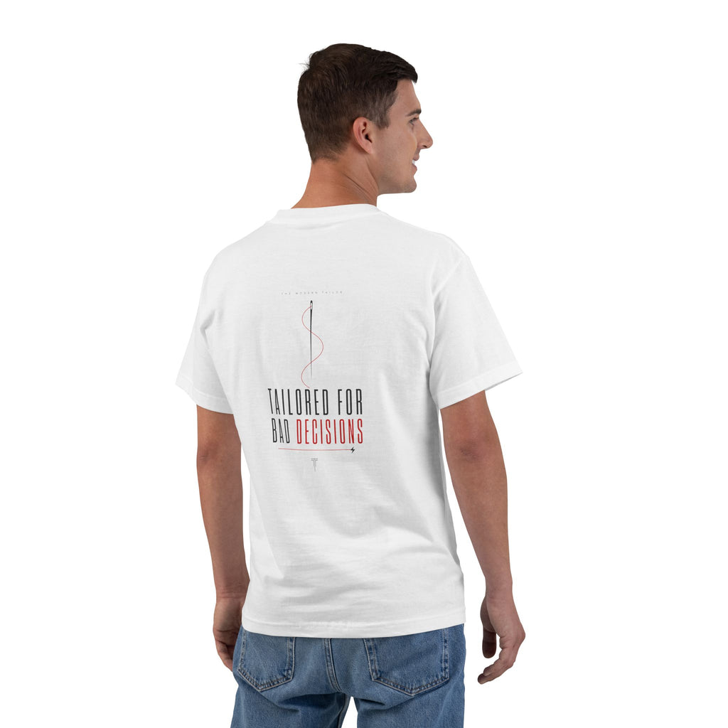 Tailored For Bad Decisions T-Shirt Funny Graphic Tee for Young Adults