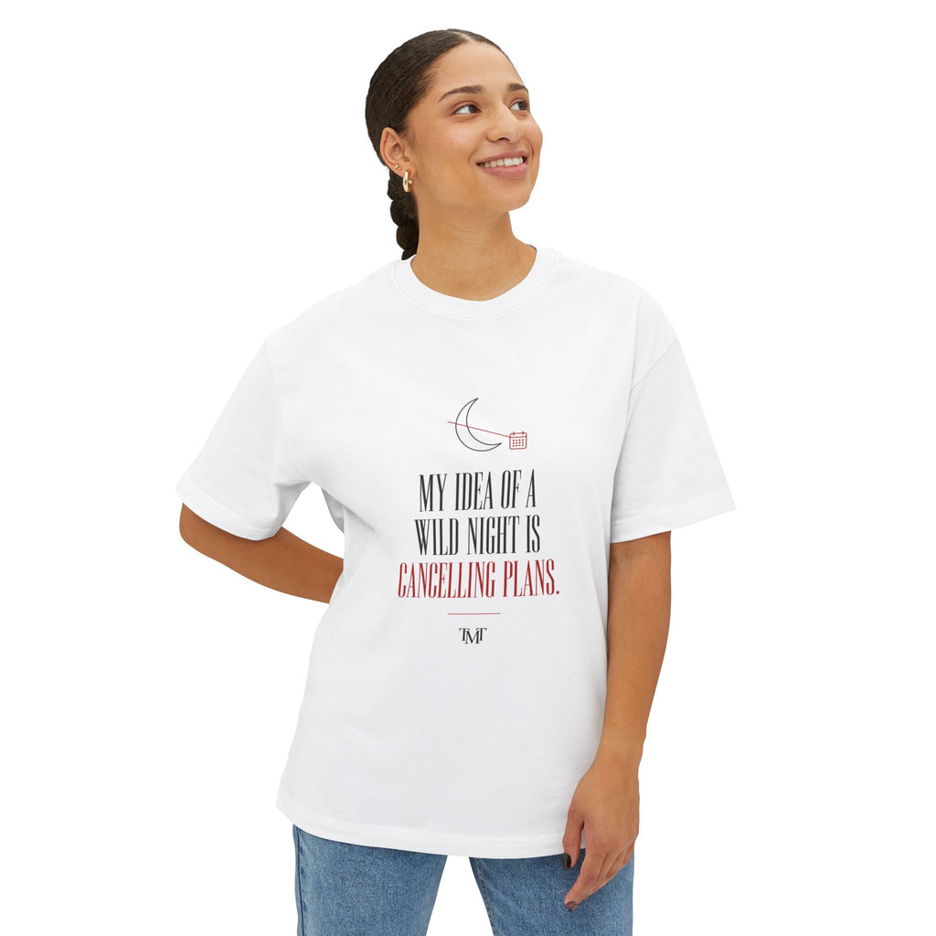 Canceling Plans Tee ,Oversized boxy Graphic T-Shirt