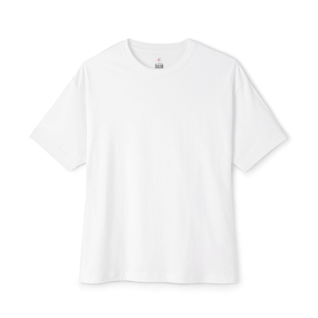Oversized Boxy Tee Minimal White Crewneck Unisex T-Shirt
