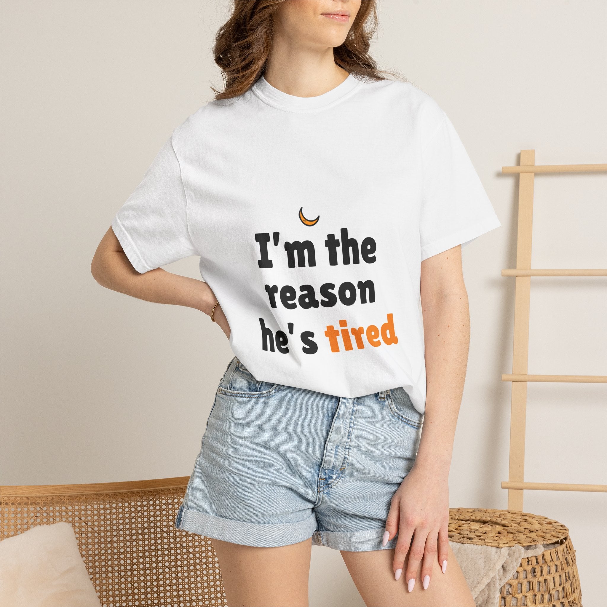 Funny 'I'm the Reason He's Tired' T-Shirt  Cute Mom/Pregnancy Humor Tee