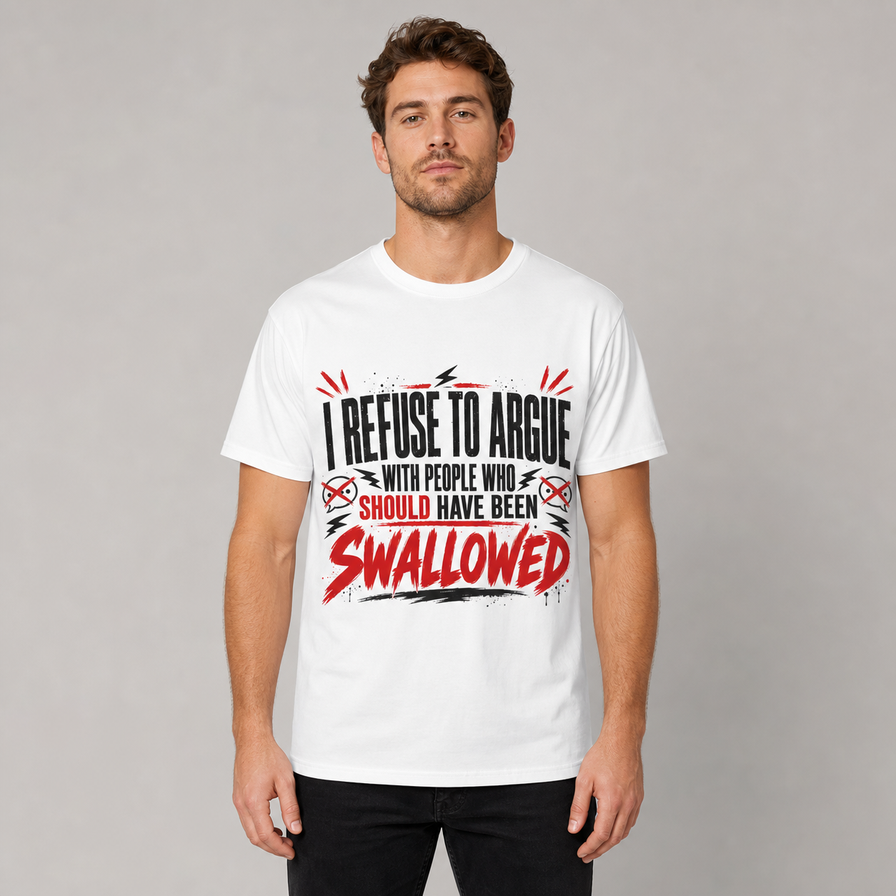 Swallowed Phrase Graphic T-Shirt