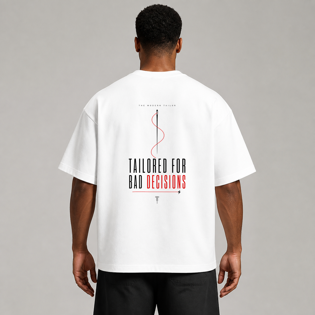 Oversized Boxy Tee Minimal White Crewneck Unisex T-Shirt